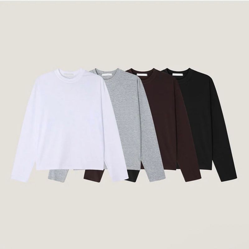 Basic crop long sleeves(4color)