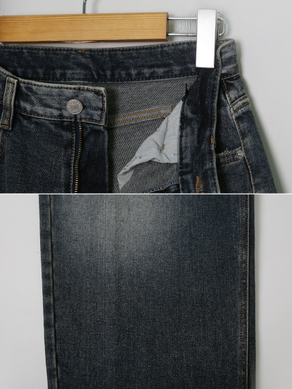 SP Washing Slit Denim Wide Pants