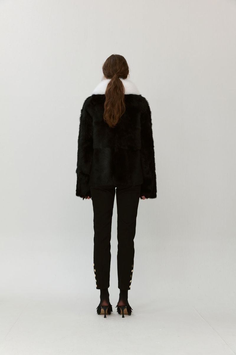 Fox collar fur coat