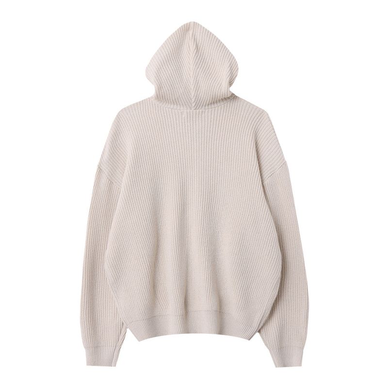 LMN Munt Oversized-Fit Knitwear Hooded Zip-Up (4 colors)