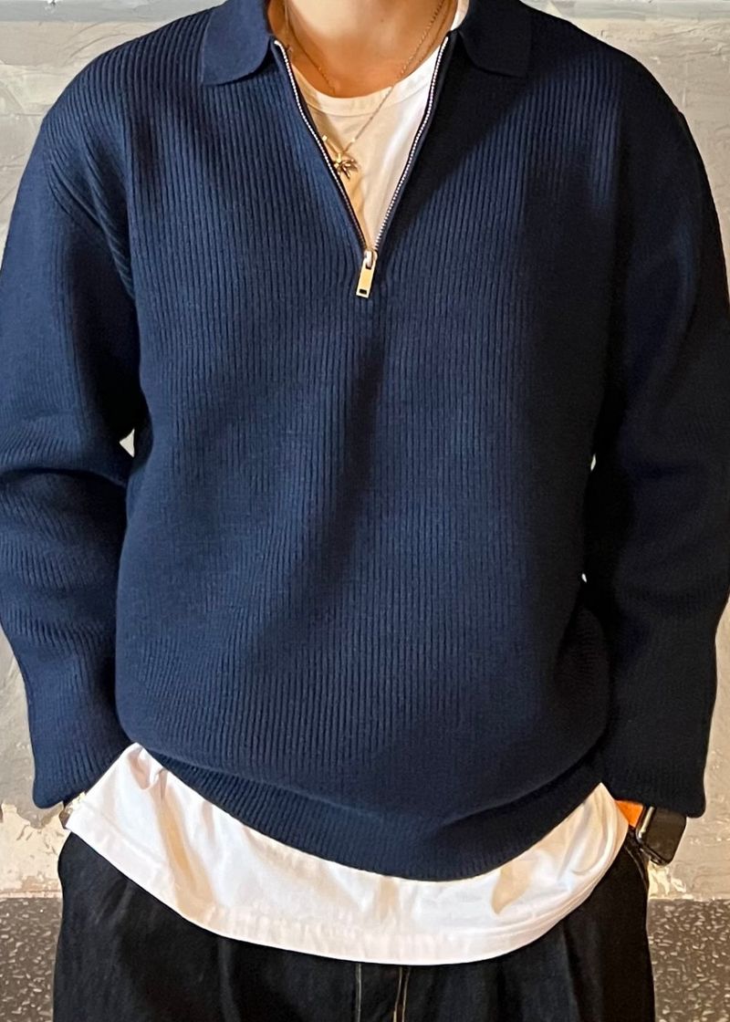 Berghazzi Semi-Zip-up Cara Knit 9COLOR