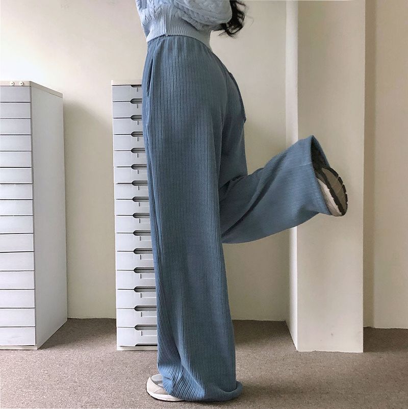 [BELLIDE MADE] Cloud Rib Rubber Waist Wide Pants