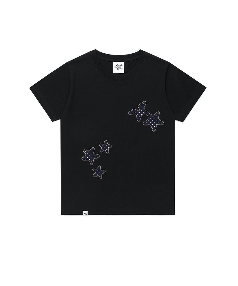 cavish（カビシ）の「COZY STAR APPLIQUE SS TEE BLACK(CV2GMFT515A)（Tops）」