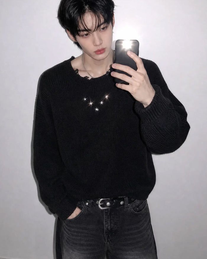 KIXI（キッシー）の「(UNISEX) Studs Over Knit（Tops）」