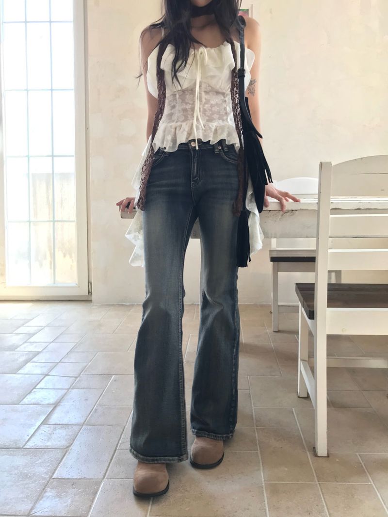 Bridget Gradient Washing Bootcut Denim Pants