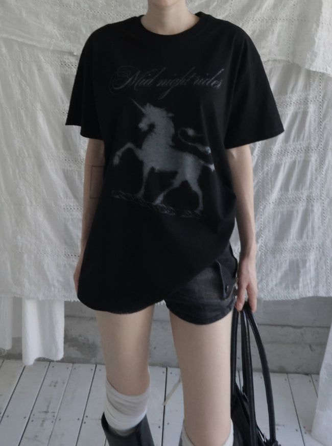 mnem（ムネム）の「Equion Horse Oversized Short Sleeve T-shirt（Tops）」