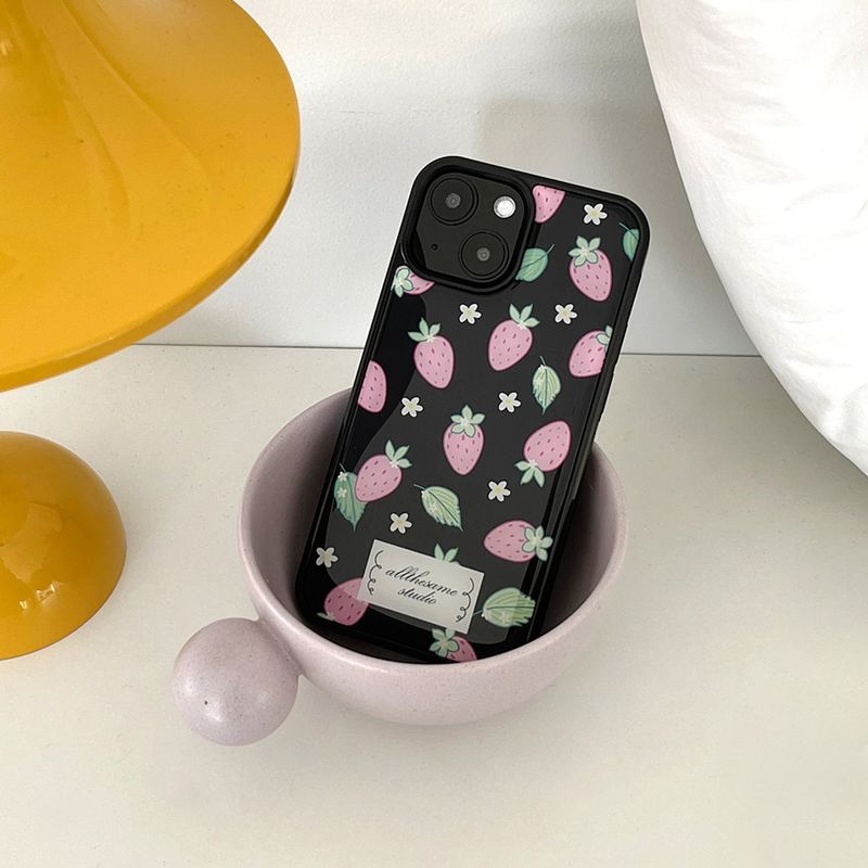 strawberry epoxy bumper case (black)