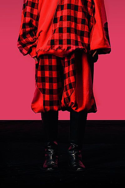 Reculer（ルキュレ）の「Checkered Coloring Jersey Pants (Red) Black & Red（Pants）」
