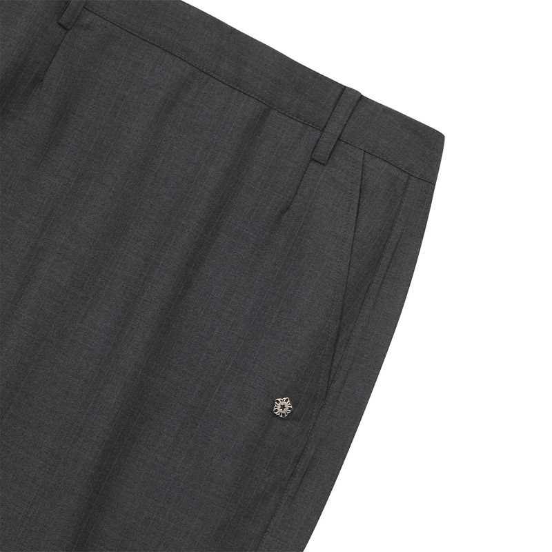 [ULKIN] Asymmetric Stripe Maxi Skirt_Charcoal