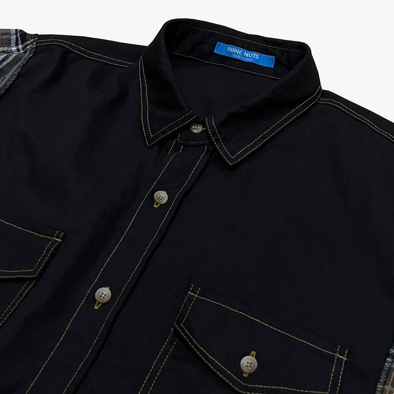 check block cotton shirt_black