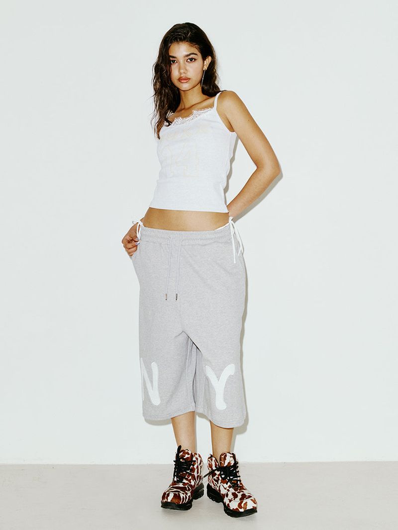 LACE SLEEVELESS HEATHER GREY