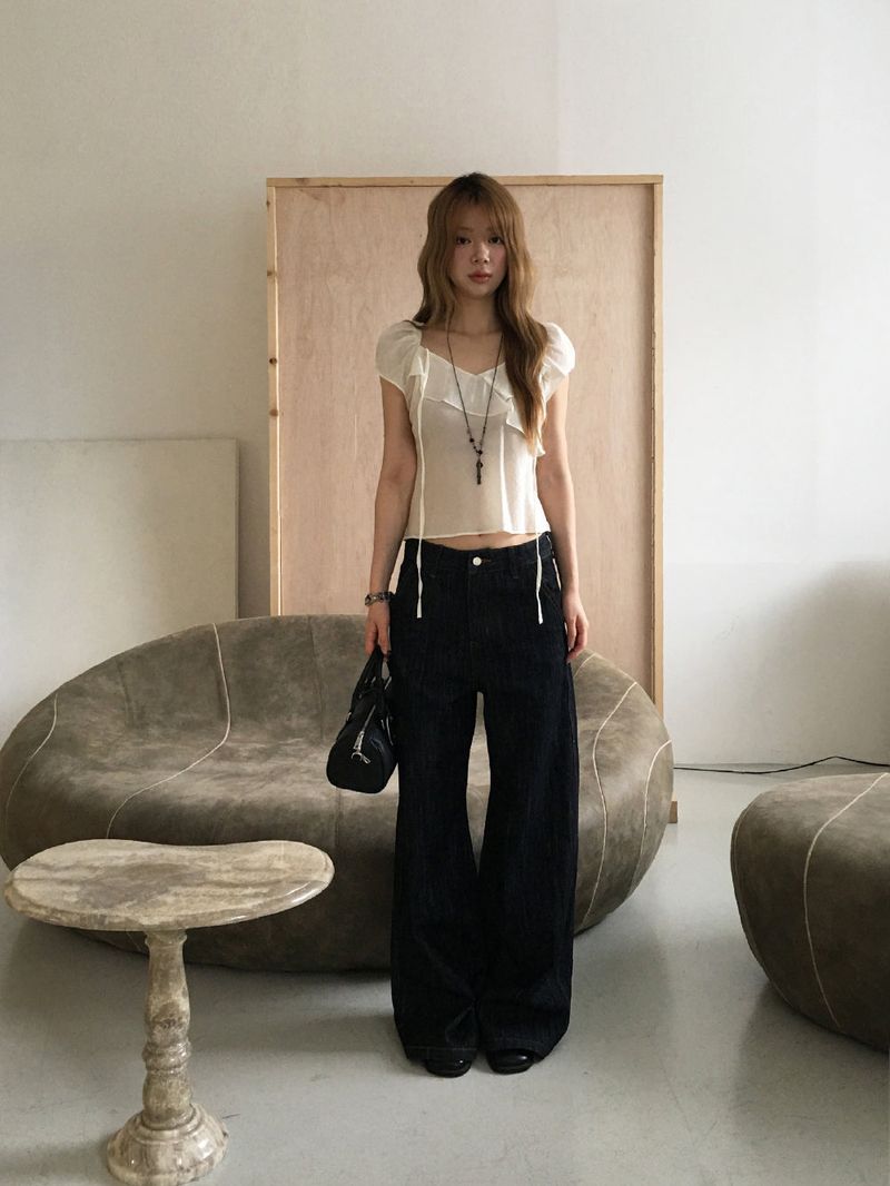 Drum non-fade wide denim