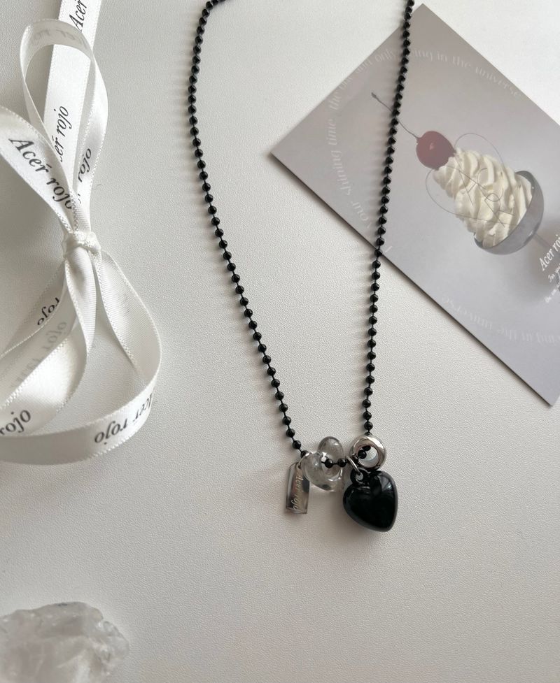 blo black chic stainless steel bold heart county line layered long necklace