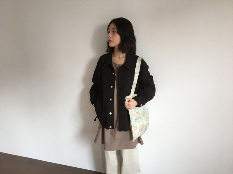 Wood trucker collar jacket (2color)
