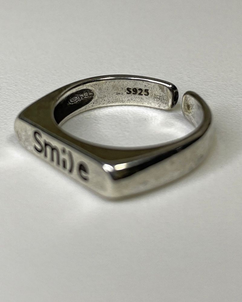 smile lettering ring (925silver)