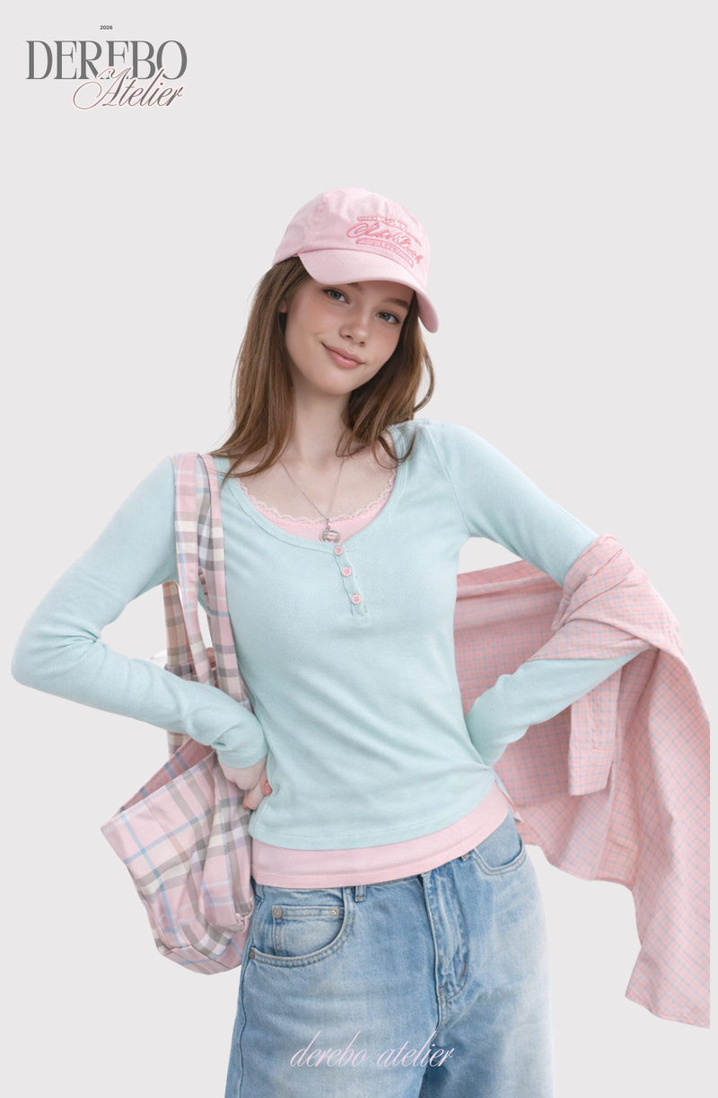 Mint pink layered t-shirt