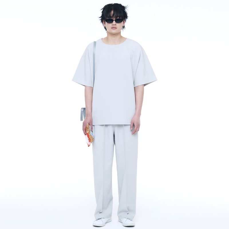 WOVEN 1/2 HALF T-SHIRT COOL GREY