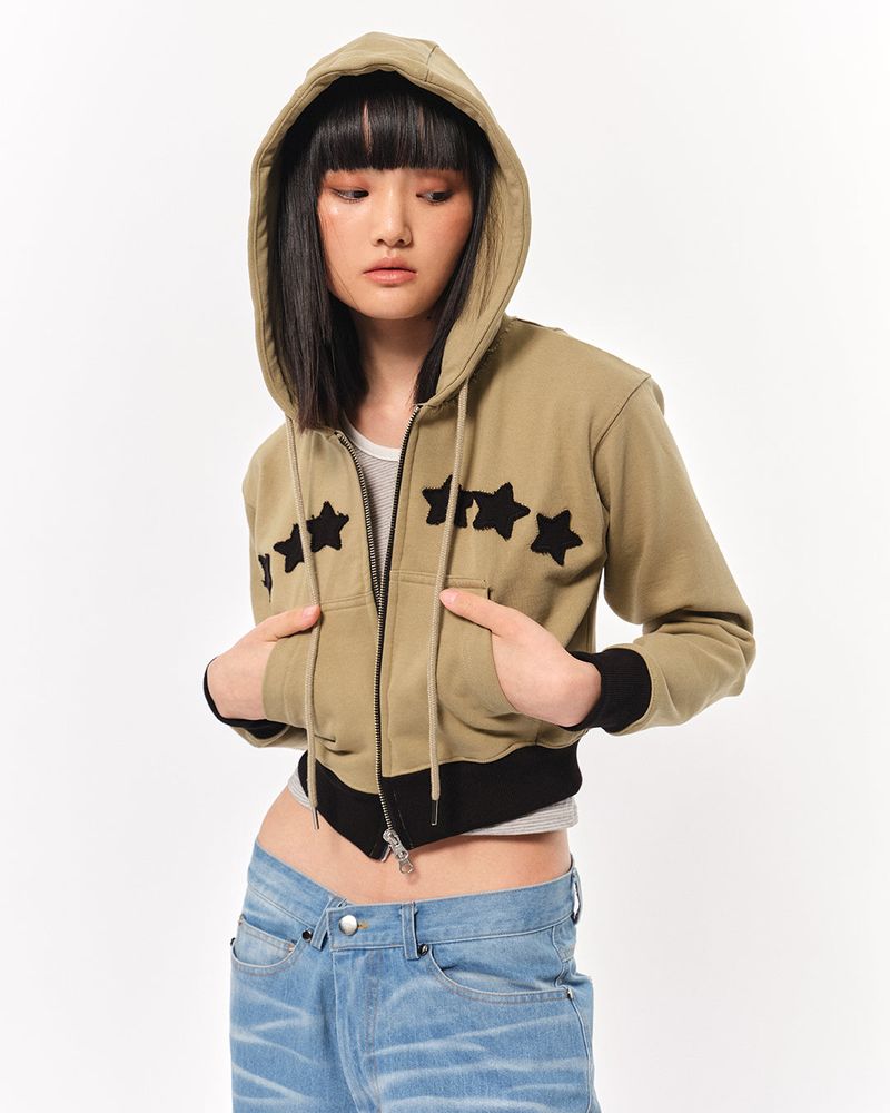 Blue sunflower(ブルーサンフラワー)の「Bluesf Star Dusty Hood zip-up - WOMEN'S(Tops)」