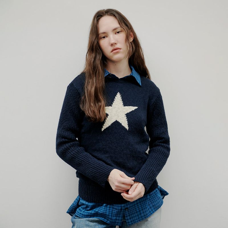 AACA（アカ）の「Star Intarsia Knit Navy（Tops）」