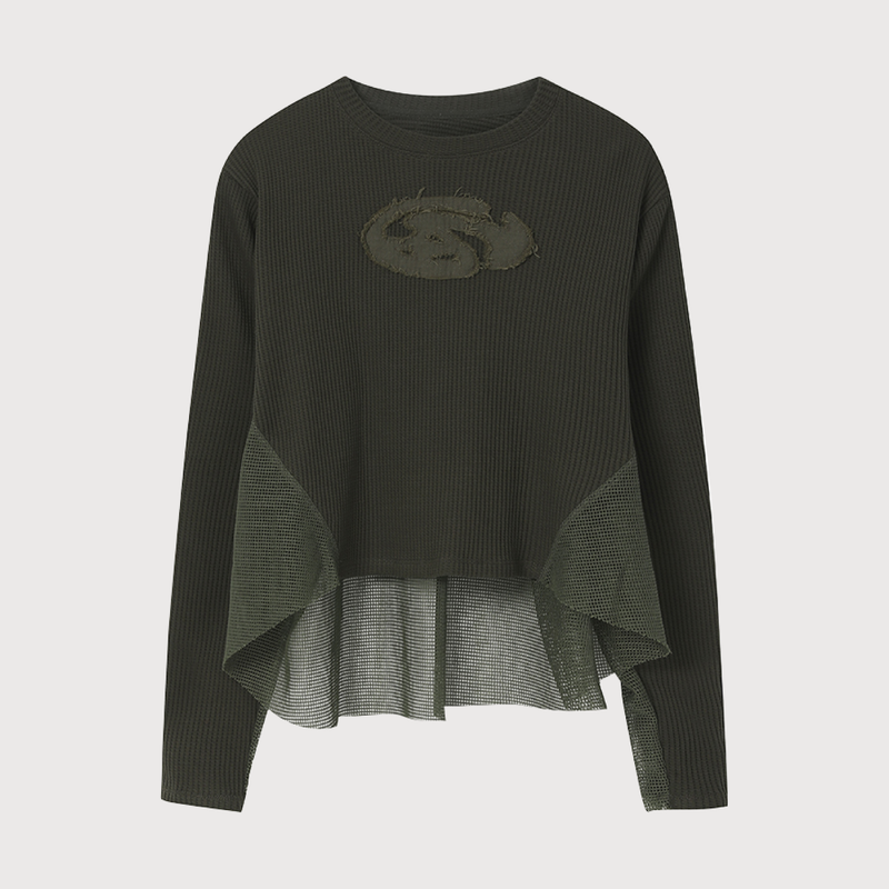 Mesh Waffle long sleeve