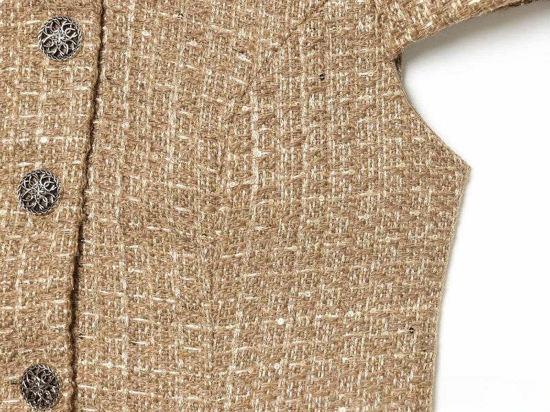 Lurex Tweed Puff Blouse