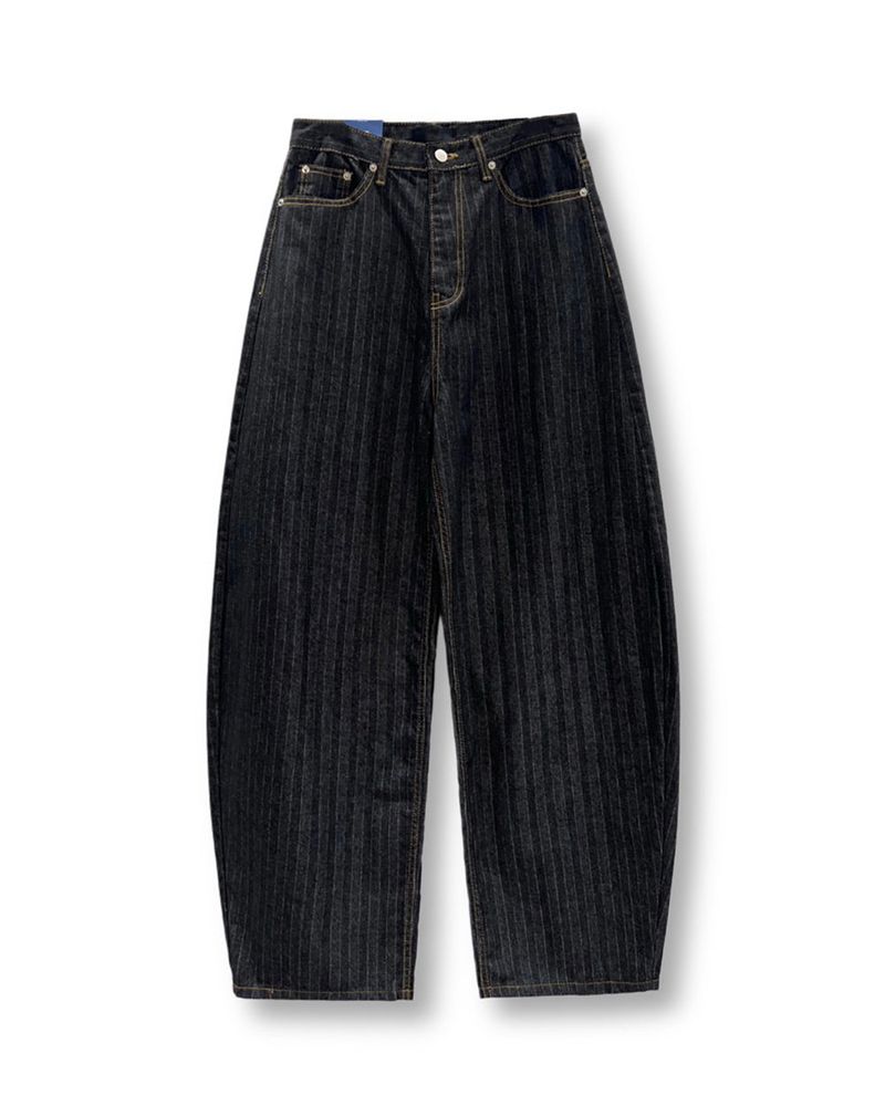 Herringbone Curved Denim Pants