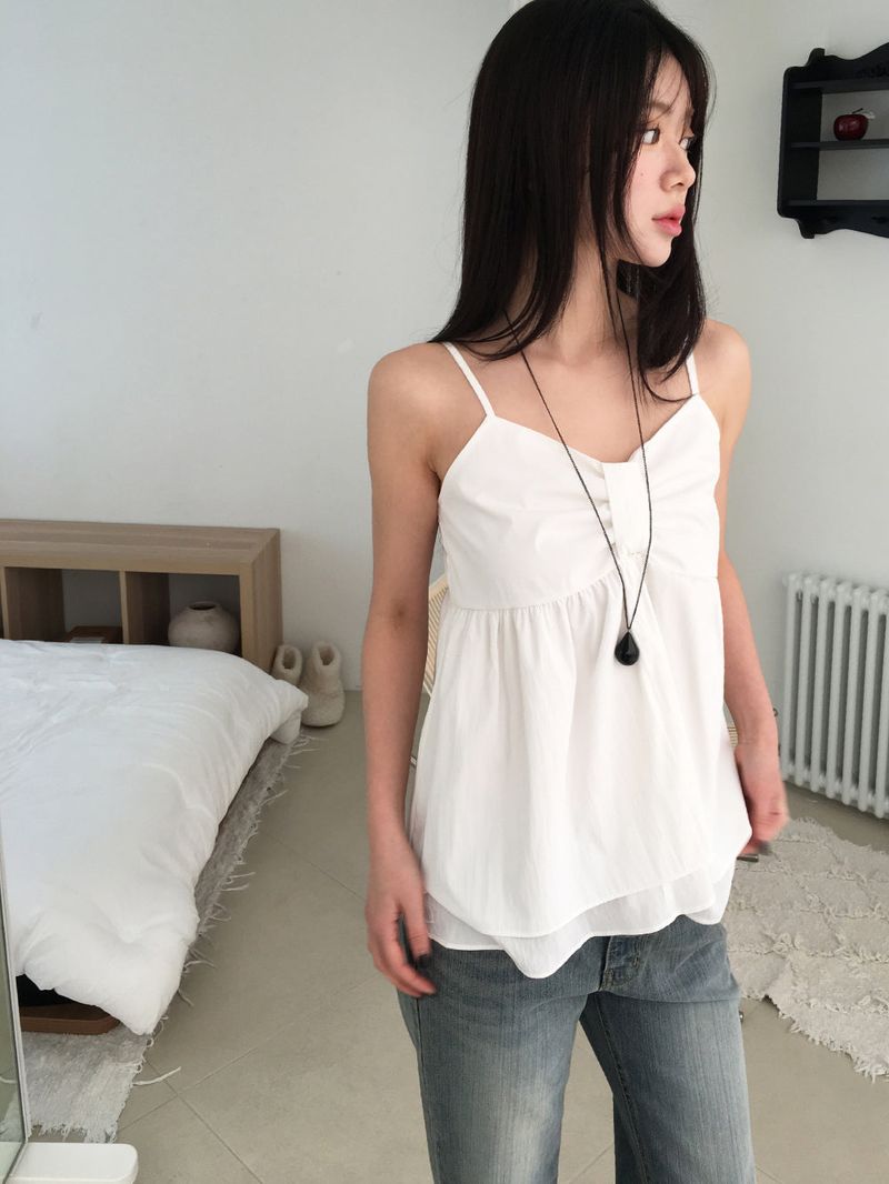 Ribbon bustier blouse