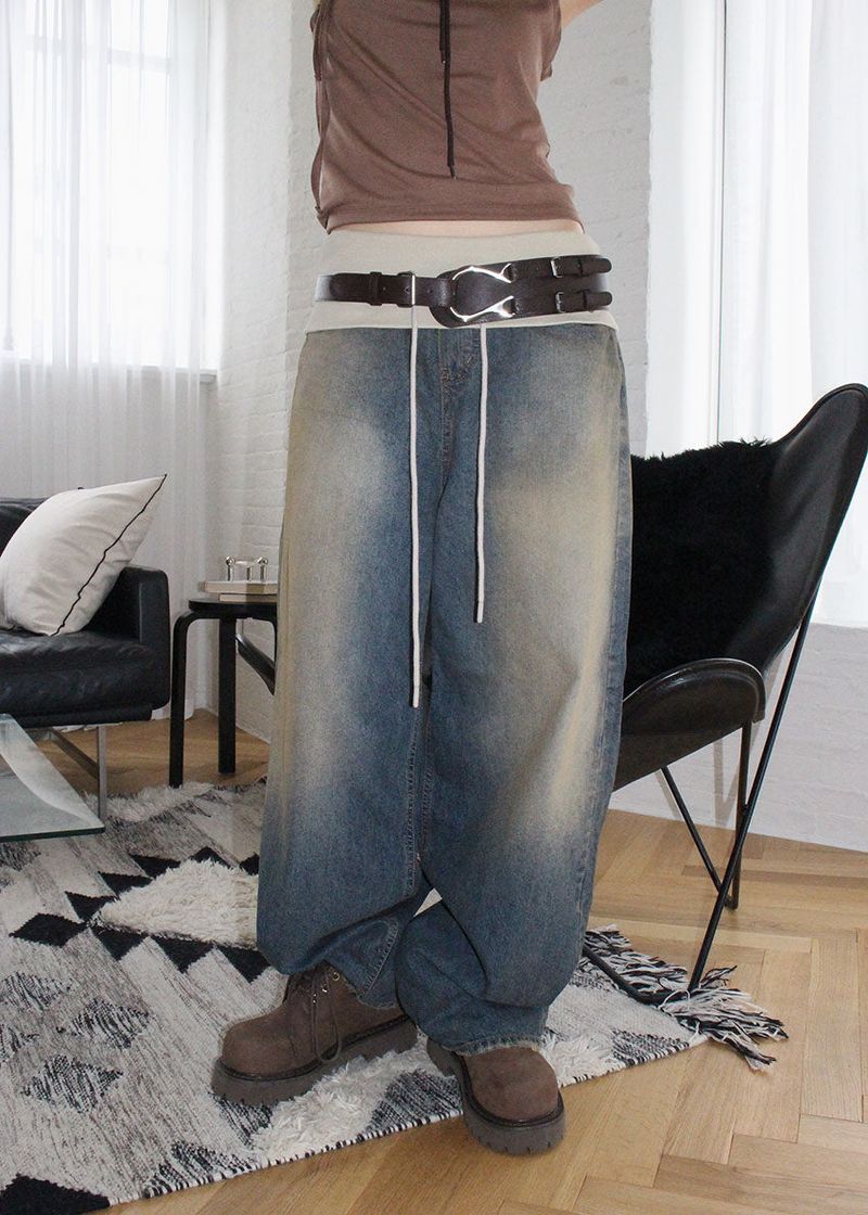 RIB FOLDING VINTAGE DENIM