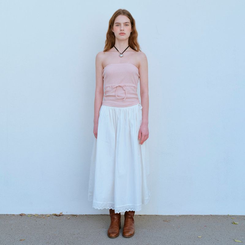 FUN FROM FUN(ファンフロムファン)の「 LACE HEM FULL SKIRT, WHITE(Skirts)」