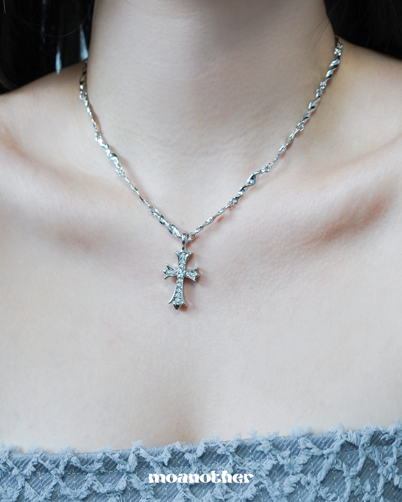 Cross Cubic Chain Necklace