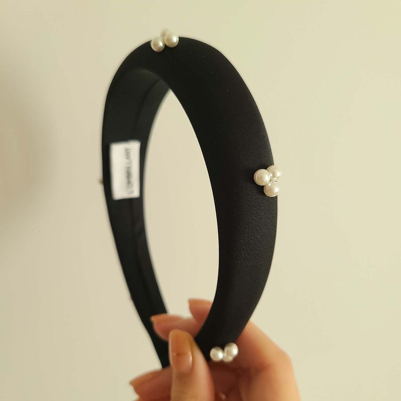 Black pearl satin hairband