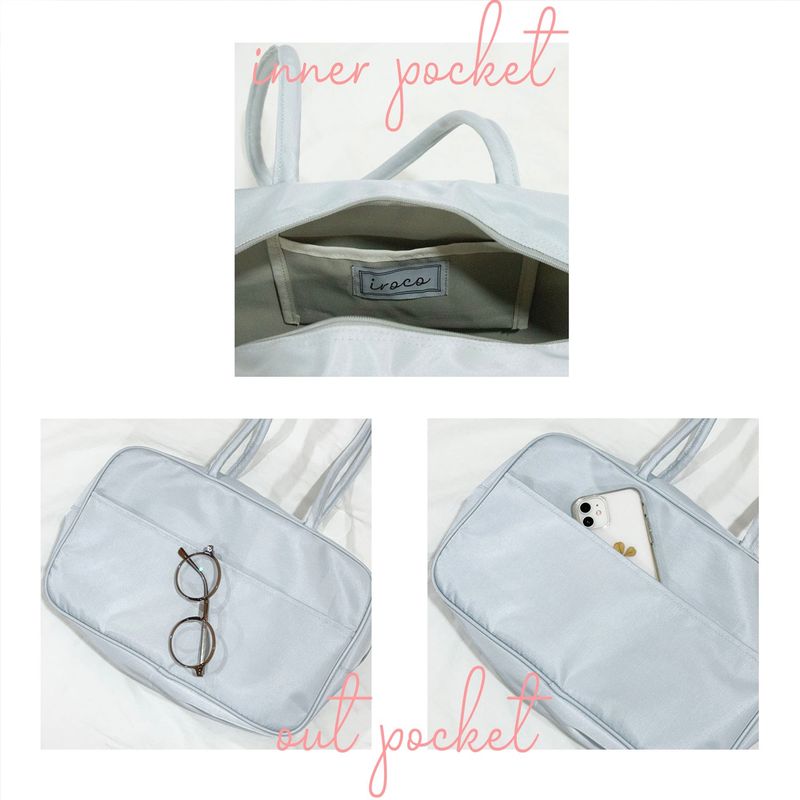 nylon square bag_silver