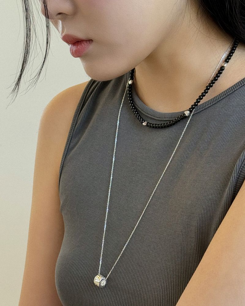Zen ring necklace (silver)