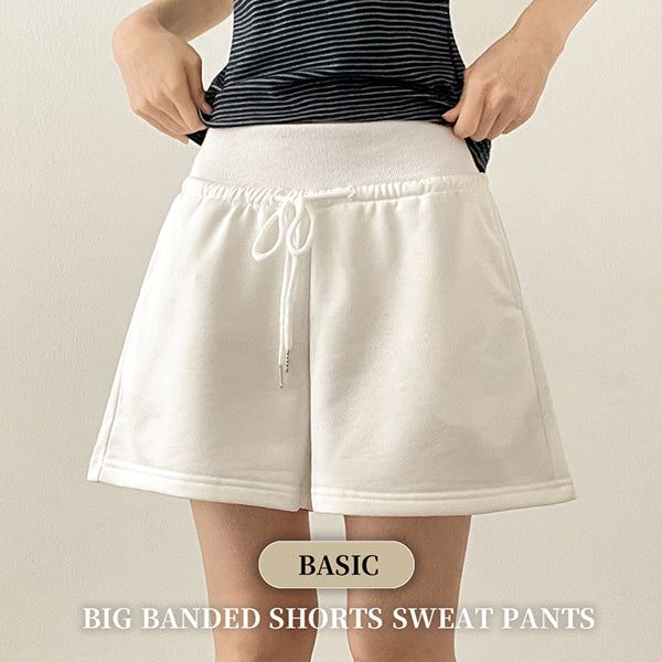Short, Basic Length 🤍 Big Banding Sweat Shorts