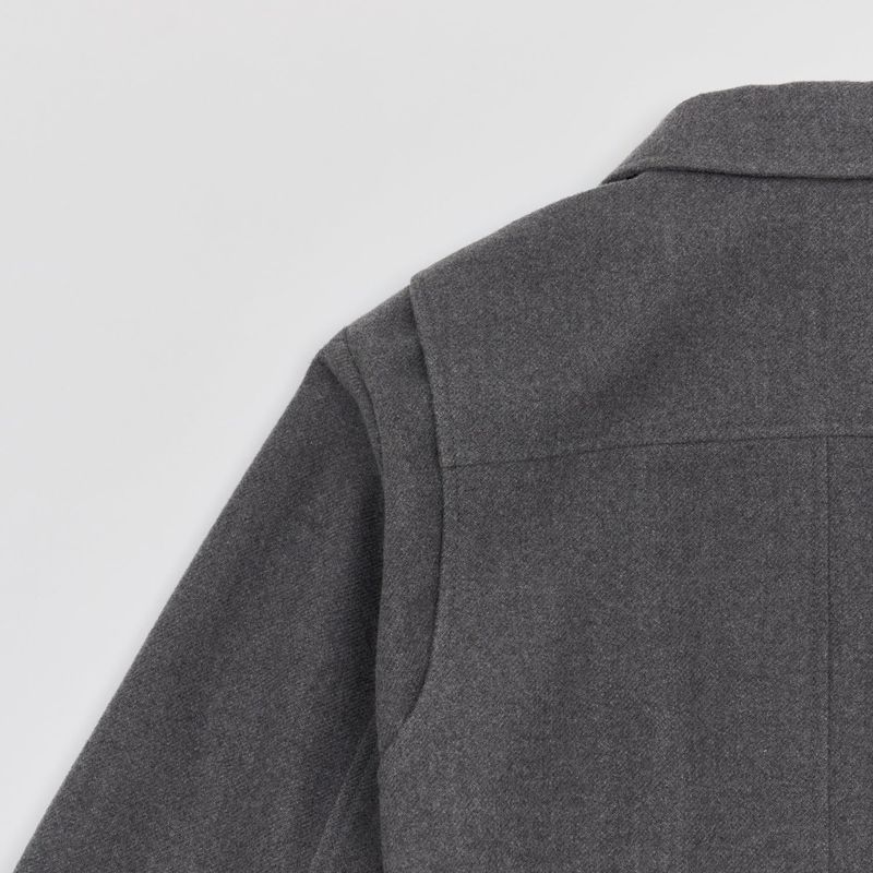 TWO WAY ZIP-UP CROP BLOUSON GRAY