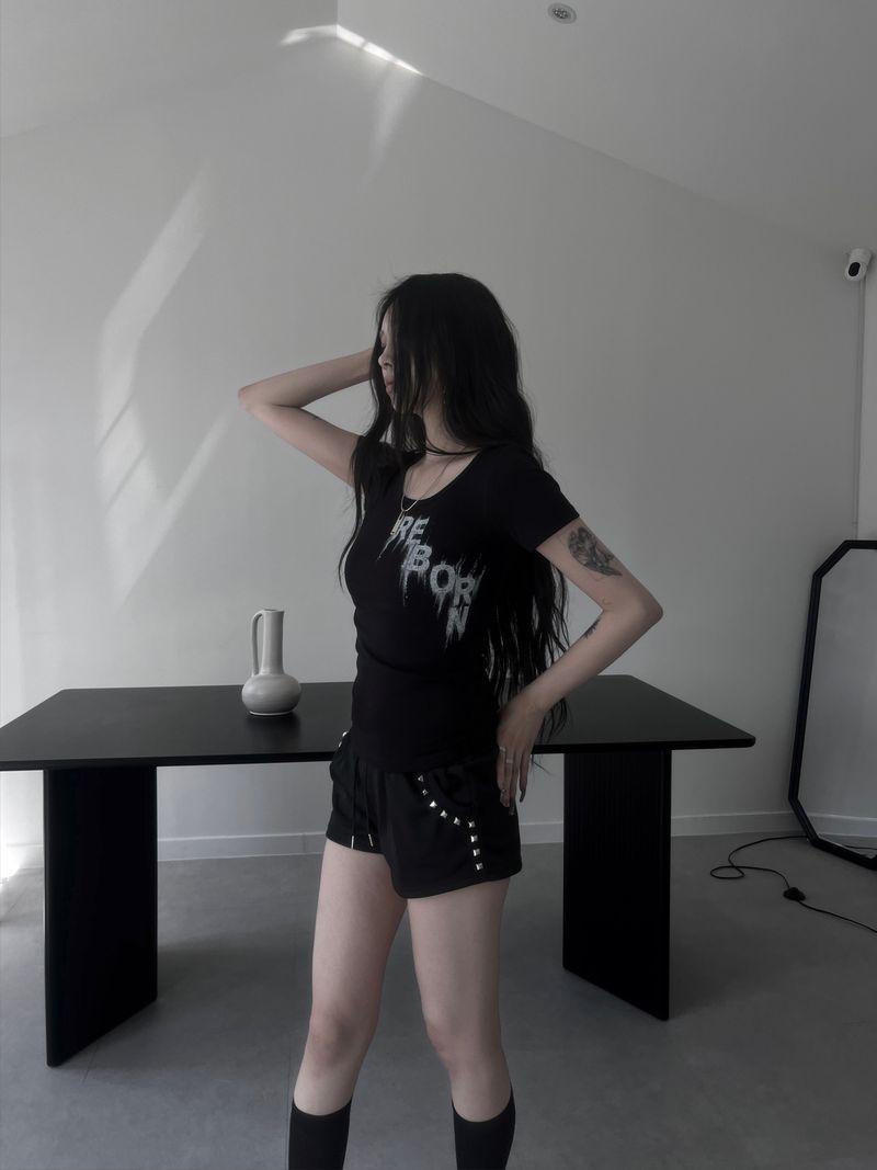 spray print short sleeves (3color)