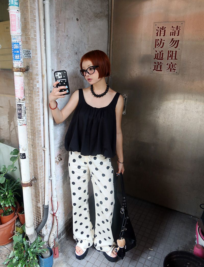 Dot Polka Dot Bootcut Long Pants