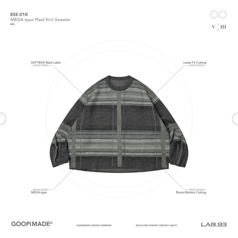 “8SE-01K” MEGA-type Plaid Knit Sweater
