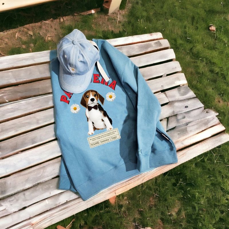 600D-030 PASADENA DOG LAYERED SWEAT SHIRTS