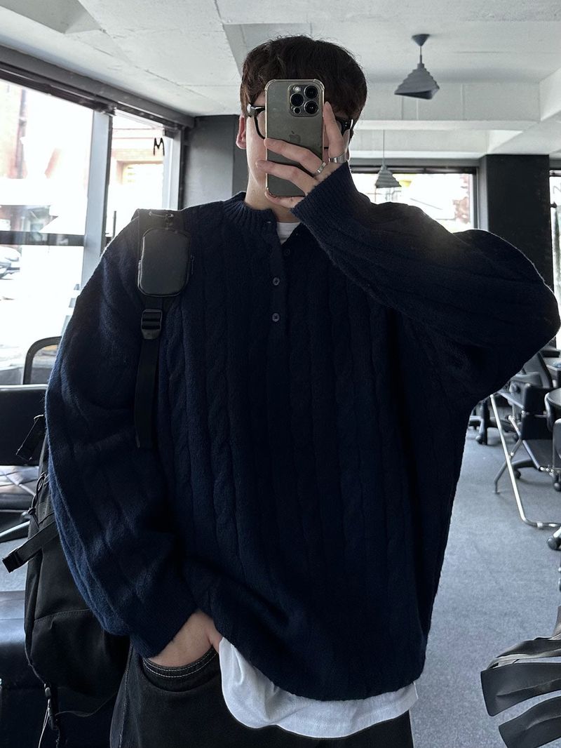 noi round button knit
