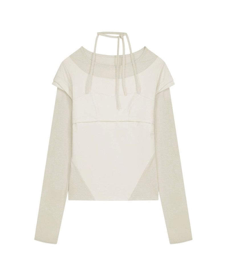 Halter Strap Long Sleeve / Ivory