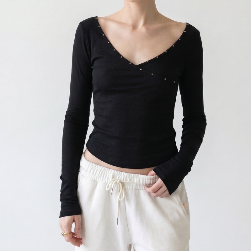 NONCODE(ノンコード)の「Steel stud V-Lab T-shirt(Tops)」