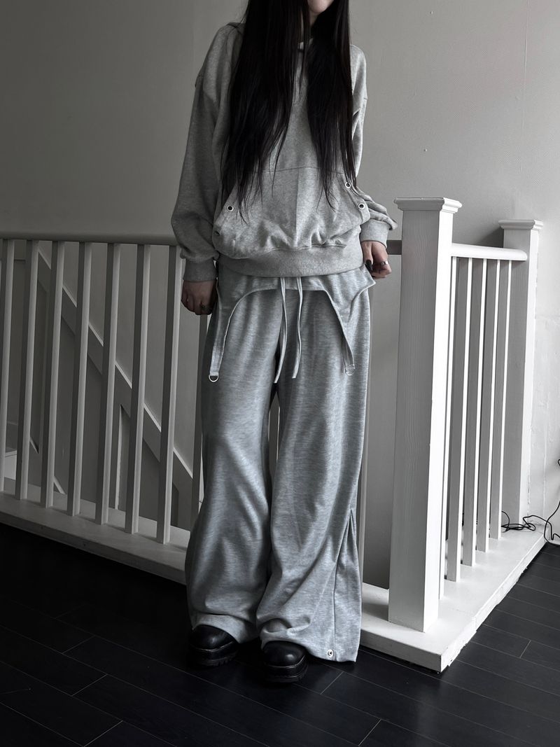 D-ring snap wide pants (2color)