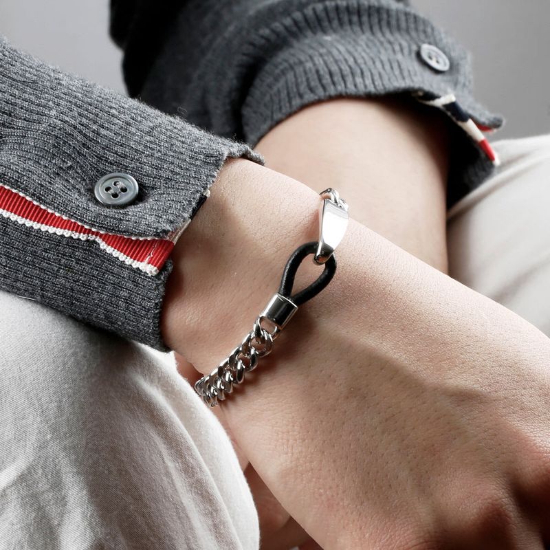 SVB-1009 Simple daily leather point chain bracelet