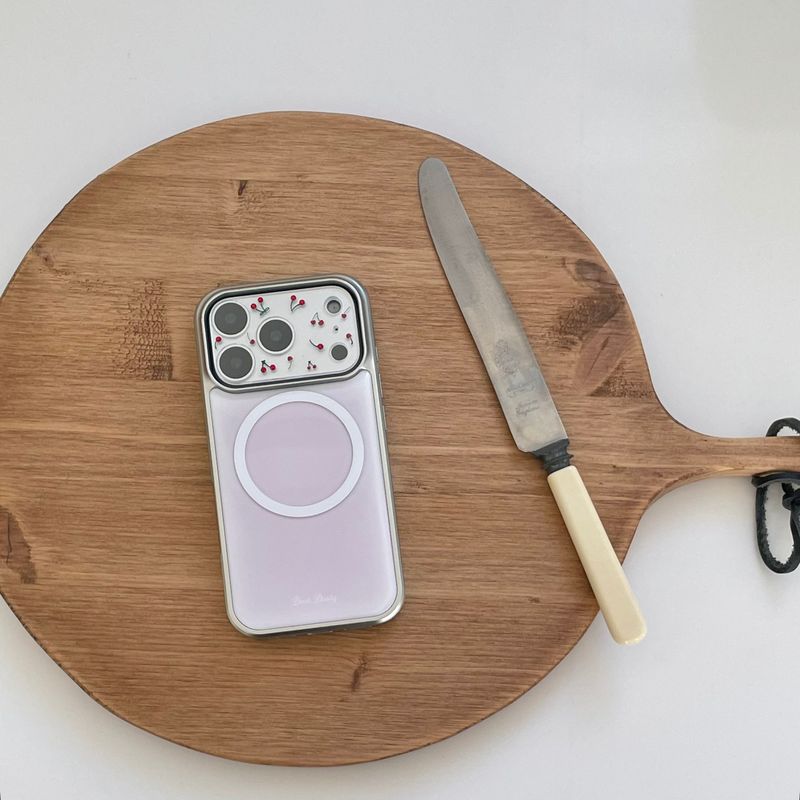 pink silver MagSafe bumper case