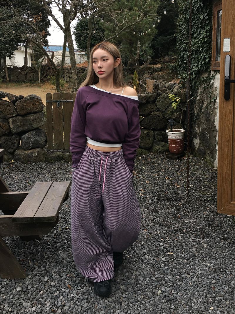 [Ritcore MADE] Striped Terry Wide Pants (3c)
