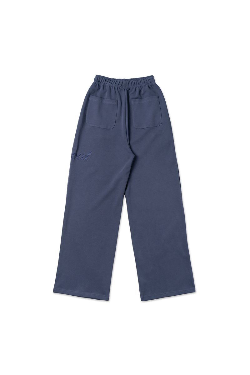 Lettering sweat pants_blue