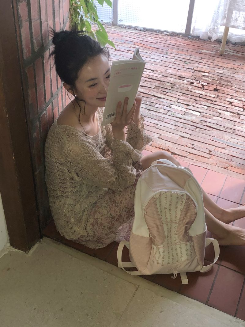 Cottage backpack_shimmer pink