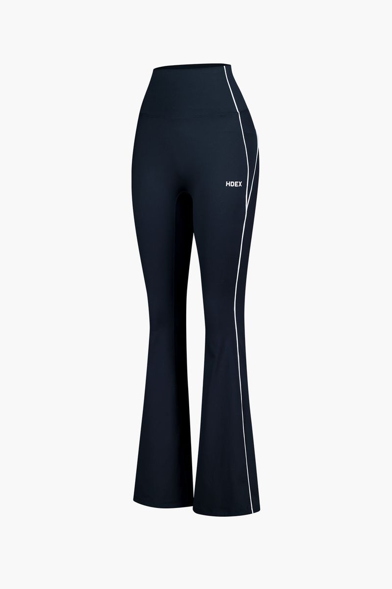 Womens Support Piping Bootcut Leggings Navy