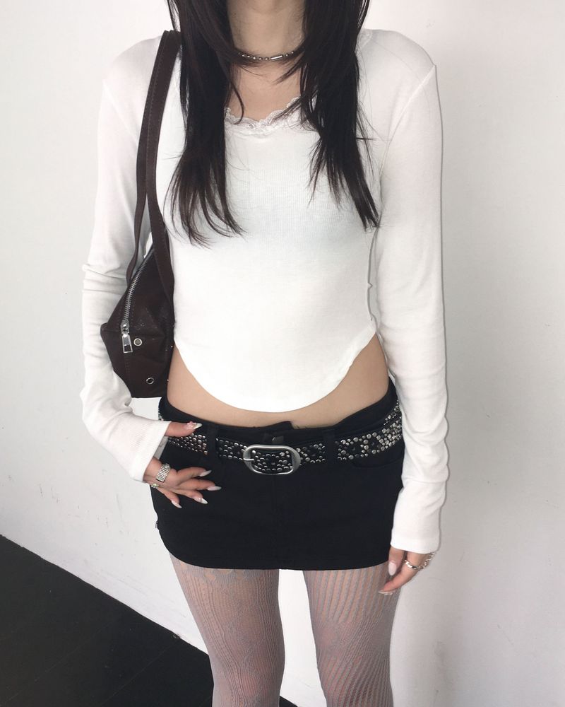 Stud skirt pants